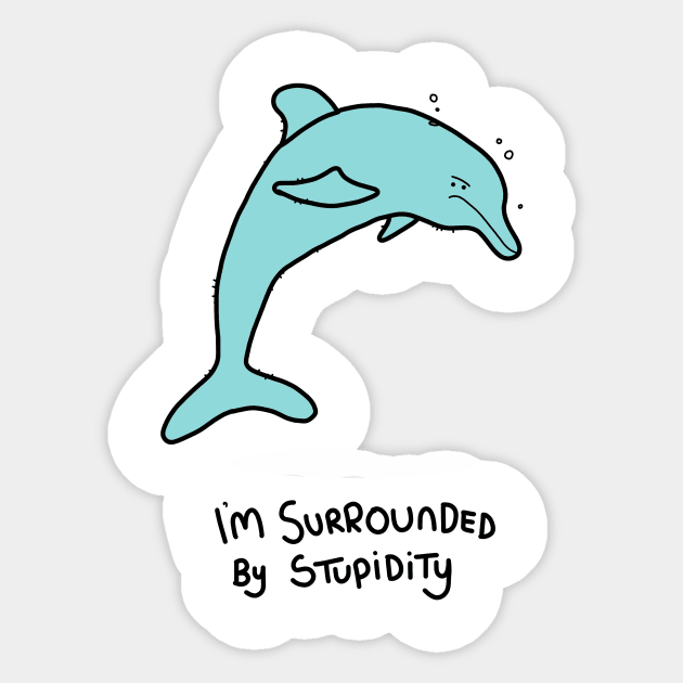 Grumpy Dolphin Sticker by grumpyanimals